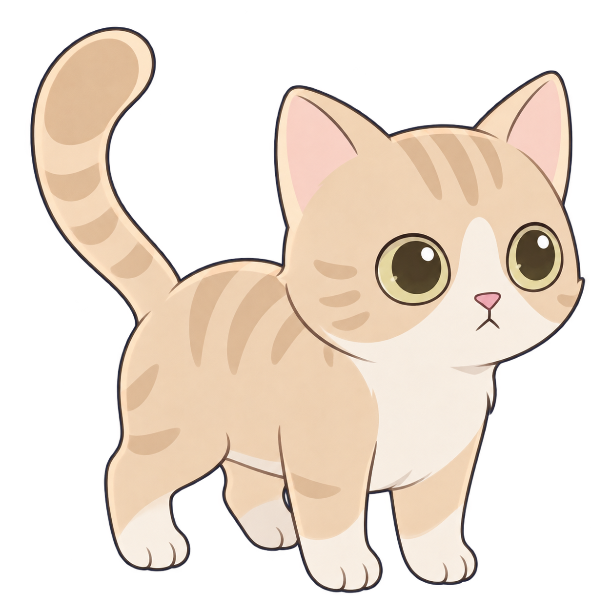クリーム色の半透明な茶トラの子猫
